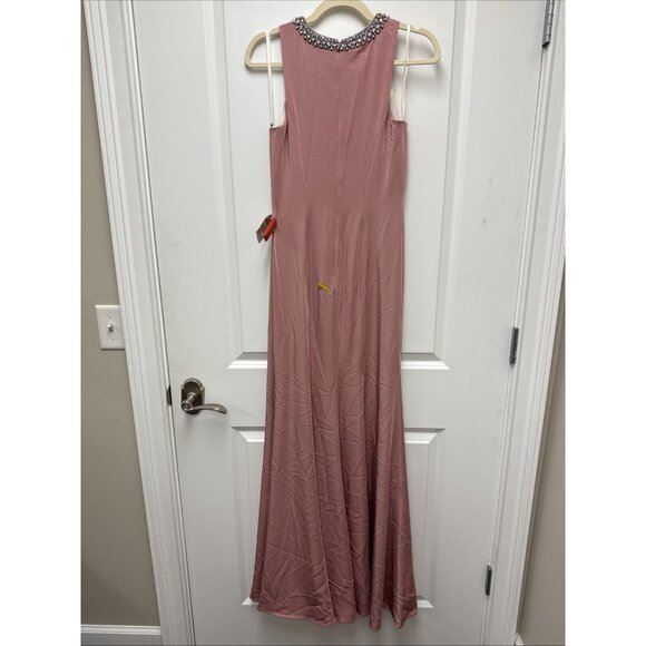 Mac Duggal Size 0 Pink 49093 Embellished Neck Trumpet Prom Formal Gown Dress - Picture 7 of 13